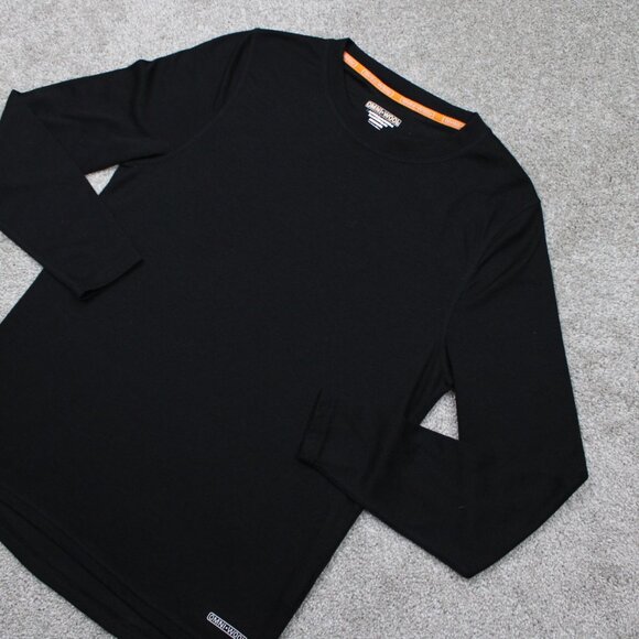 Omni-Wool Midweight Base Layer Shirt Mens Medium Black Lined L/S Pullover - Picture 3 of 13
